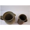 Image 2 : (2) Clay Pottery Pitchers - 8" Tall & 7" Tall