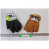 Image 1 : (2) Work Gloves: Leather - Size Medium, Non-Slip - Size Large