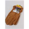 Image 3 : (2) Work Gloves: Leather - Size Medium, Non-Slip - Size Large