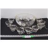 Image 1 : Glass Punch Bowl Set w/12 Glasses (No Spoon)