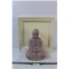Image 1 : Meditating Buddha Statue (13"Tall), Square Decorative Plate (17.5")