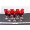 Image 1 : (7) Colored Glass Champagne Glasses (7.5" Tall)