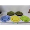 Image 1 : (12) Multi-Colored Glass Dining Plates (11")