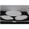 Image 1 : (3) White Ceramic Serving Plates - Various Sizes