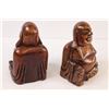 Image 4 : (2) Happy Budda Wooden Book Ends (8"tall)