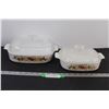 Image 1 : (2) Vintage Corningware Dishes w/Glass Lids - 9 3/4" & 8" (Small Glass Lid has Chip as Pictured)