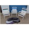 Image 1 : **(3) Folding Chairs, (6) Chair Covers/Pads