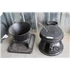 Image 7 : **McClary #170 Cast Iron Pot Belly Blazer Stove - Repaired Crack