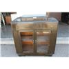 Image 1 : **Wooden Dining Room Sideboard - Missing Glass, Some Damage, 42" x 16" x 40"H