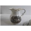 Image 2 : Avon Winter Pitcher, Serving Dish with Lid, and Bell - Bell has Been Repaired