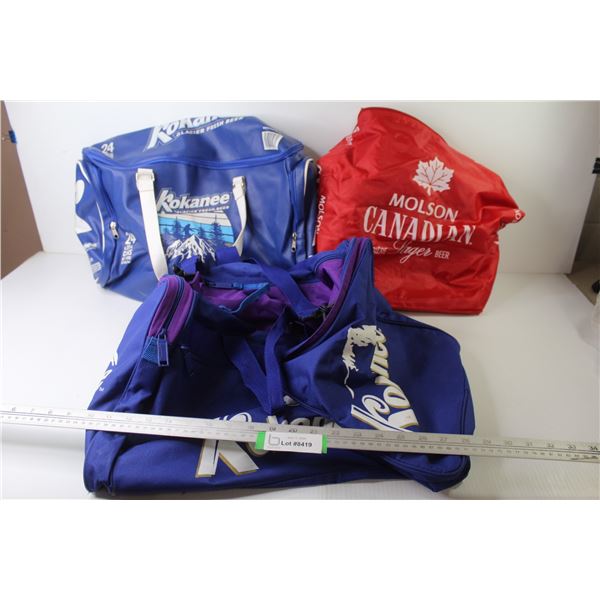(3) Beer Bags - Molson & Kokanee