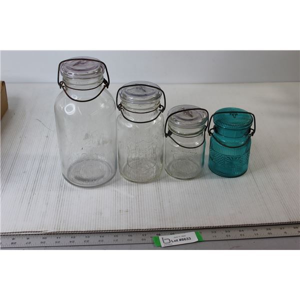 (4) Glass Cannisters