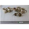 Image 1 : (2) Brass Trinkets, (4) Coffee Mugs, Sugar Holder