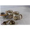 Image 3 : (2) Brass Trinkets, (4) Coffee Mugs, Sugar Holder