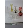 Image 1 : (3) Vases, Kerosene Lamp, Candle Holder