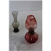Image 3 : (3) Vases, Kerosene Lamp, Candle Holder