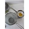 Image 3 : (2) Colanders, Deep Meat Pie Tins, Pot, Pizza Cooking Sheet