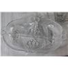 Image 2 : Glass Serving Tray, (2) Plastic Wine Cups, (2) Drinking Glasses, Decanter