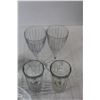 Image 3 : Glass Serving Tray, (2) Plastic Wine Cups, (2) Drinking Glasses, Decanter