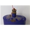 Image 2 : Vintage Blue Enameled Metal Canteen w/Cork (some chipping)