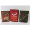 Image 2 : (3) Vintage Tobacco Tins - Velvet - Forest & Stream - Lucky Strike