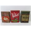 Image 3 : (3) Vintage Tobacco Tins - Velvet - Forest & Stream - Lucky Strike