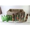 Image 1 : Vintage Wooden 7-Up Case (has crack) - (12) 7-Up Bottles - Labatt's - Pilsner - Coca-Cola - Kik - Pe