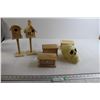Image 1 : (3) Wooden Jewelry Boxes, (2) Small Birdhouses, Skull