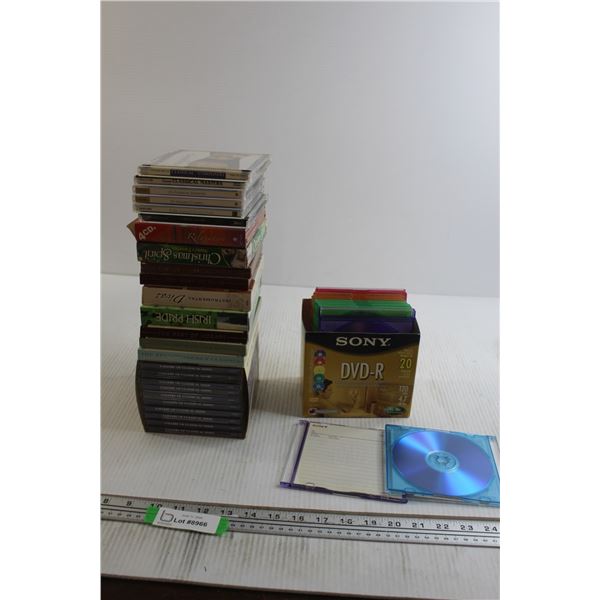 (10) CD Packs, (6) CDs, Seemingly Blank DVDs