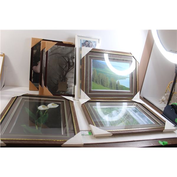(3) Mirrors, (3) Wall Art Prints, Picture Frame - Largest Print Measures 17" x 21 1/2"