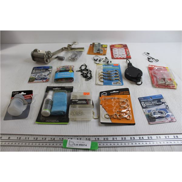 Paper Clips, Assorted Hooks, Misc.