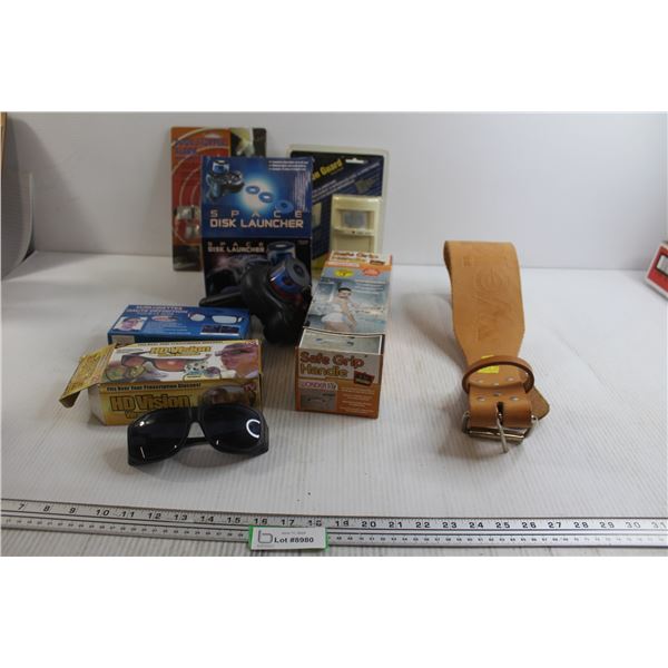 Space Disk Launcher, HD Vision Wrap Around Sunglasses, Misc.