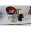 Image 1 : (10+) Misc. Lot of: Plastic Nesting Bowls; Thermos; Chinese Dumpling Steamer