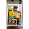 Image 8 : 9 WHITE FOAM COOLERS WITH ASSORTED BOOKS, DVDS, CDS & HOME DECOR ITEMS * TABLE NOT INCLUDED *