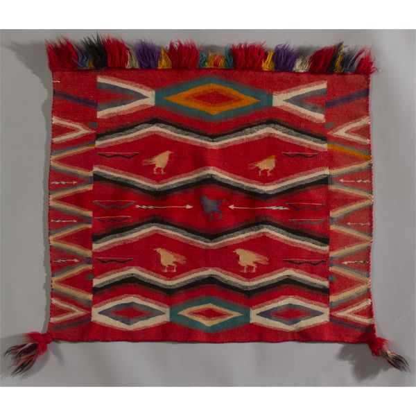Navajo Germantown Pictorial Sunday Saddle Blanket, Ca. 1875-1880