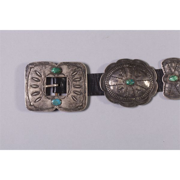 Old Pawn Concho Belt, Ca. 1930-40s