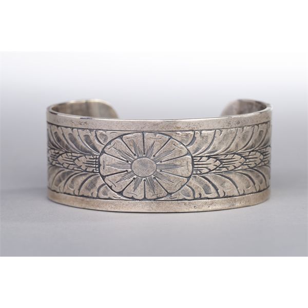 Sterling Silver Cuff with Floral Design