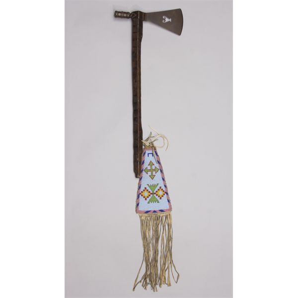 Presentation Pipe Tomahawk with Scroll Heart Cutout, File Burn, Ca 19th Century