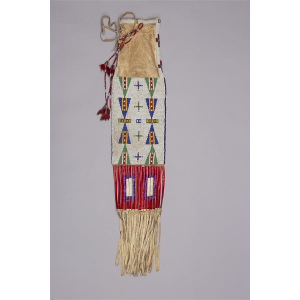 Large Sioux Beaded and Quilled Pipe Bag
