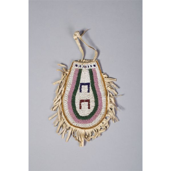 Santee Sioux Pony Track Beaded Bag
