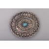 Image 1 : Toni Curtis, Native American Turquoise and Solid Sterling Silver Concho Belt Buckle