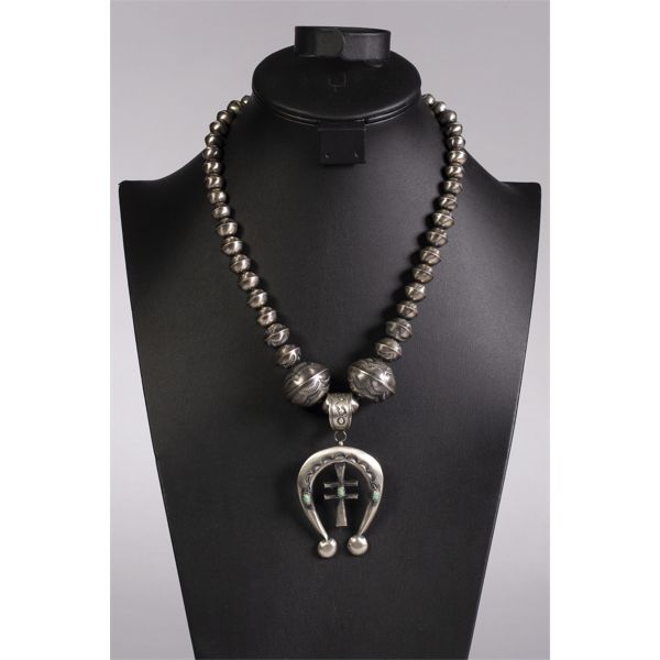 Martha Cayatineto, Navajo Bead Necklace with Dragonfly Naja