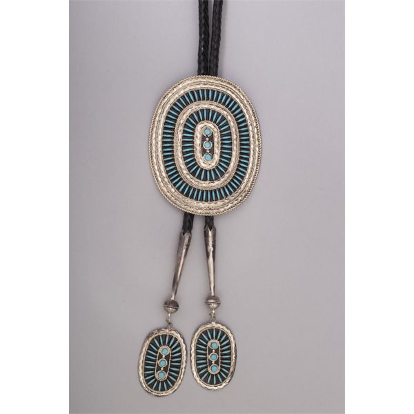 Zuni Needlepoint Bolo Tie