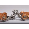 Image 2 : Mexican Spurs with Silver Inlays, Horseshoe Shank and Wagon Wheel Rowel