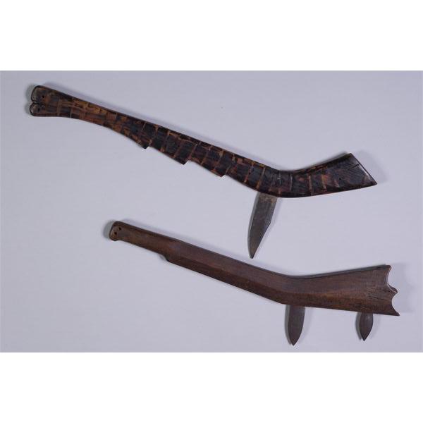 Lot Of 2: Native American Gun Stock War Clubs, Ca. Late 19th Century