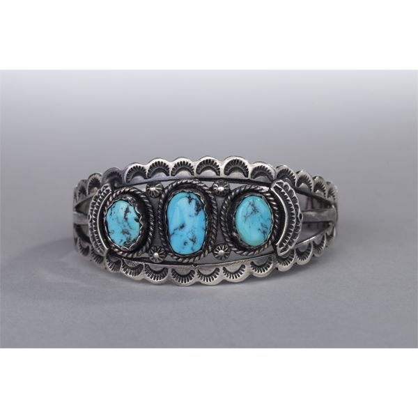 Vintage Navajo Bracelet with 3 Stones