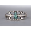Image 1 : Navajo Sandcast Silver & Turquoise Cuff