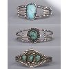 Image 1 : Lot of 3 Navajo Sterling Silver & Turquoise Bracelets