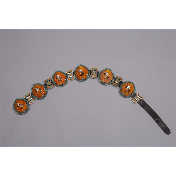 Shell Concho Belt in the style of Leo Poblano