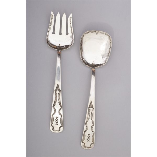 Silver Serving Set, Fork and Spoon